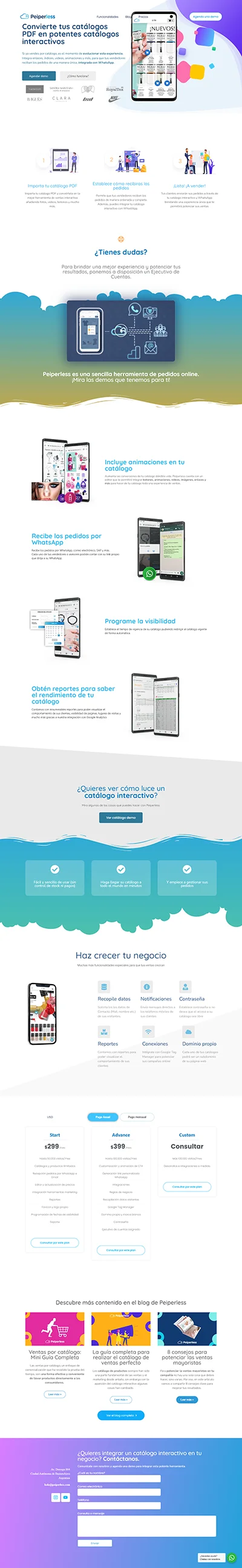Sitio con sistema a medida Peiperless