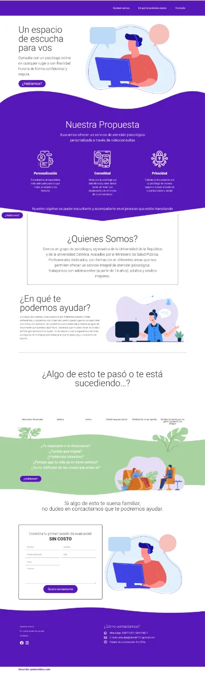 Sitio para psicólogos Psiconline