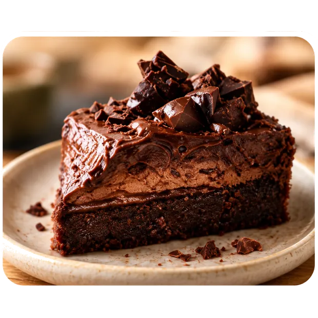 Slice of chocolate fudge cake