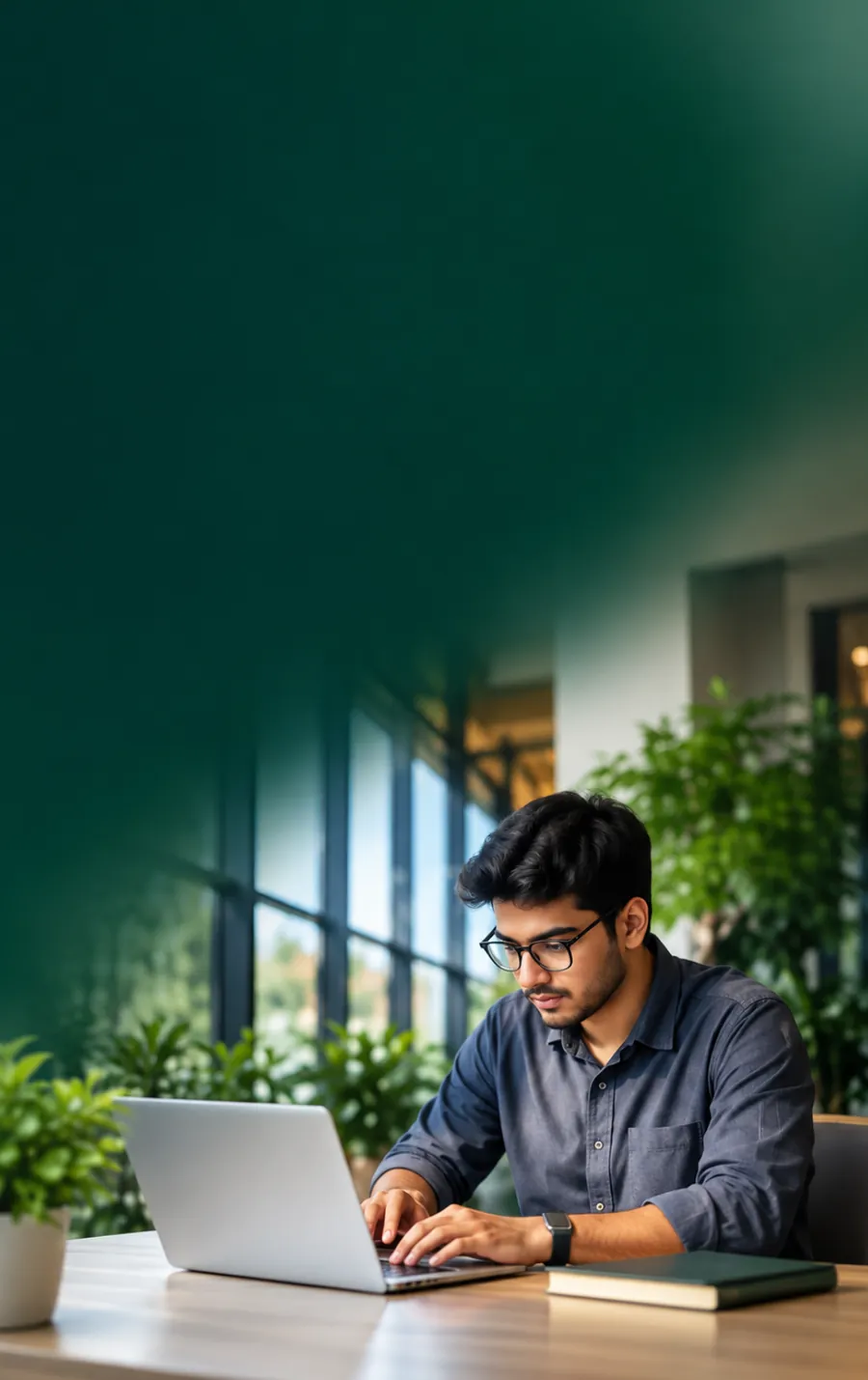 Estudiante estudiando con su computadora portátil